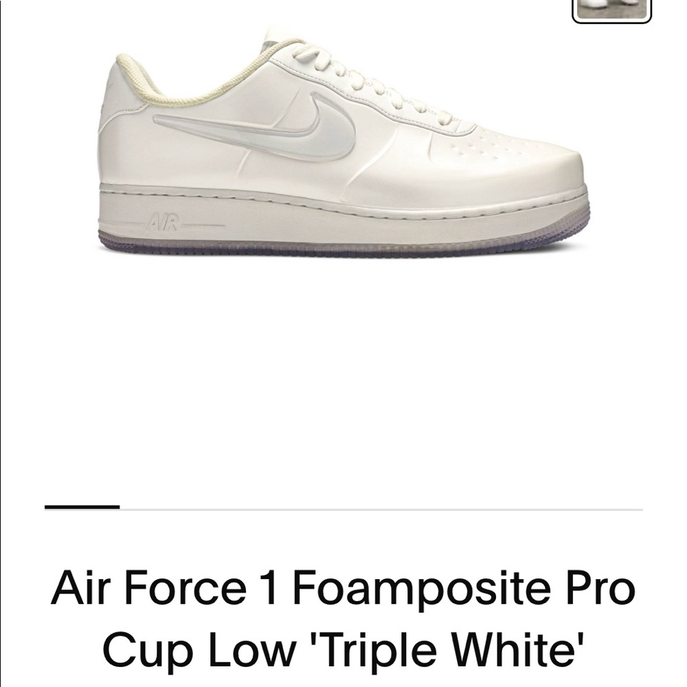 NWT Nike AF1 Foamposite pro cup low triple white